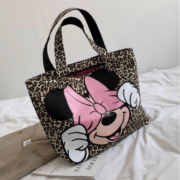 Minnie Mouse Cheetah Leopard print Bag Tote - Picture 1 of 8